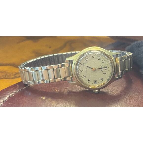 VTG Women's Gold Tone Pulsar by Seiko Watch, Expanding Band, Date - Picture 2 of 4